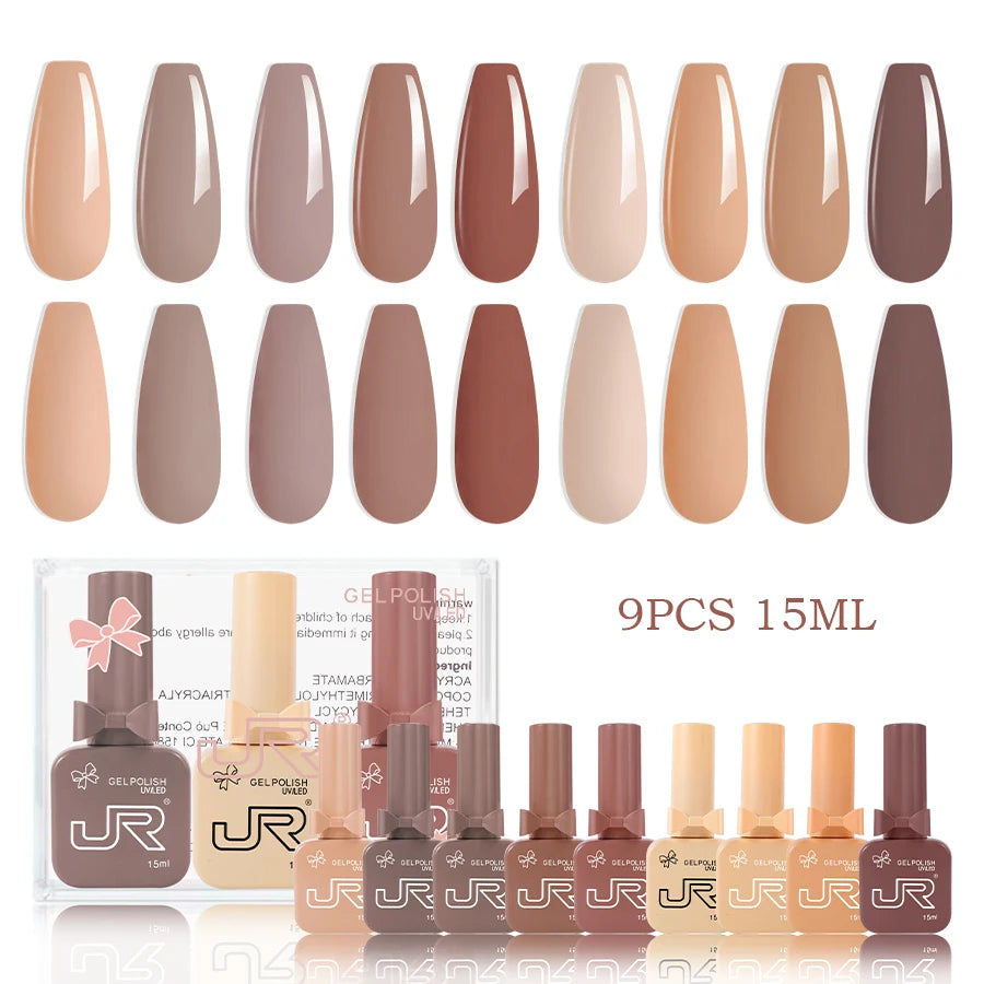 JR 9PCS Gel Nail Polish Set