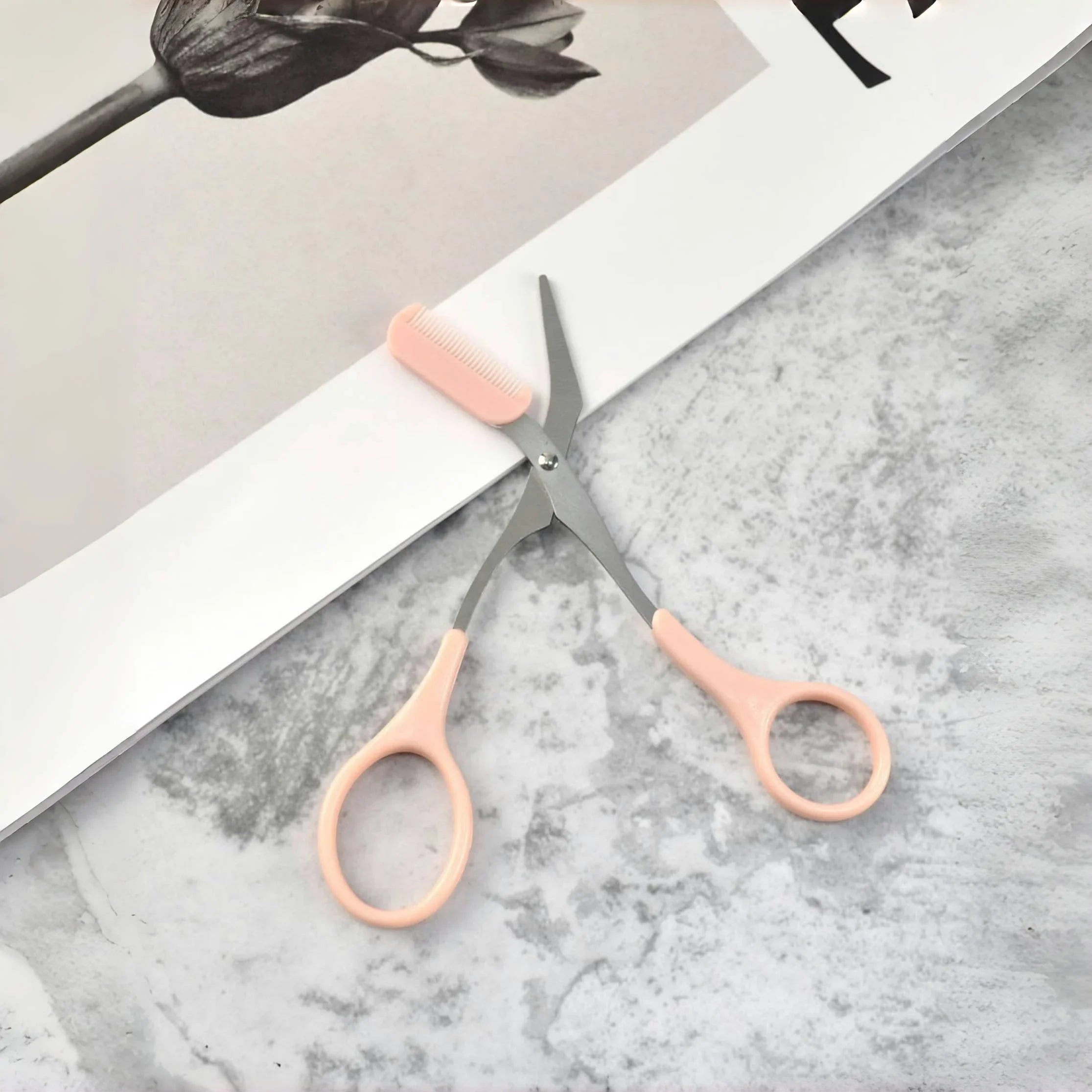 Eyebrow Scissors with Built-In Comb