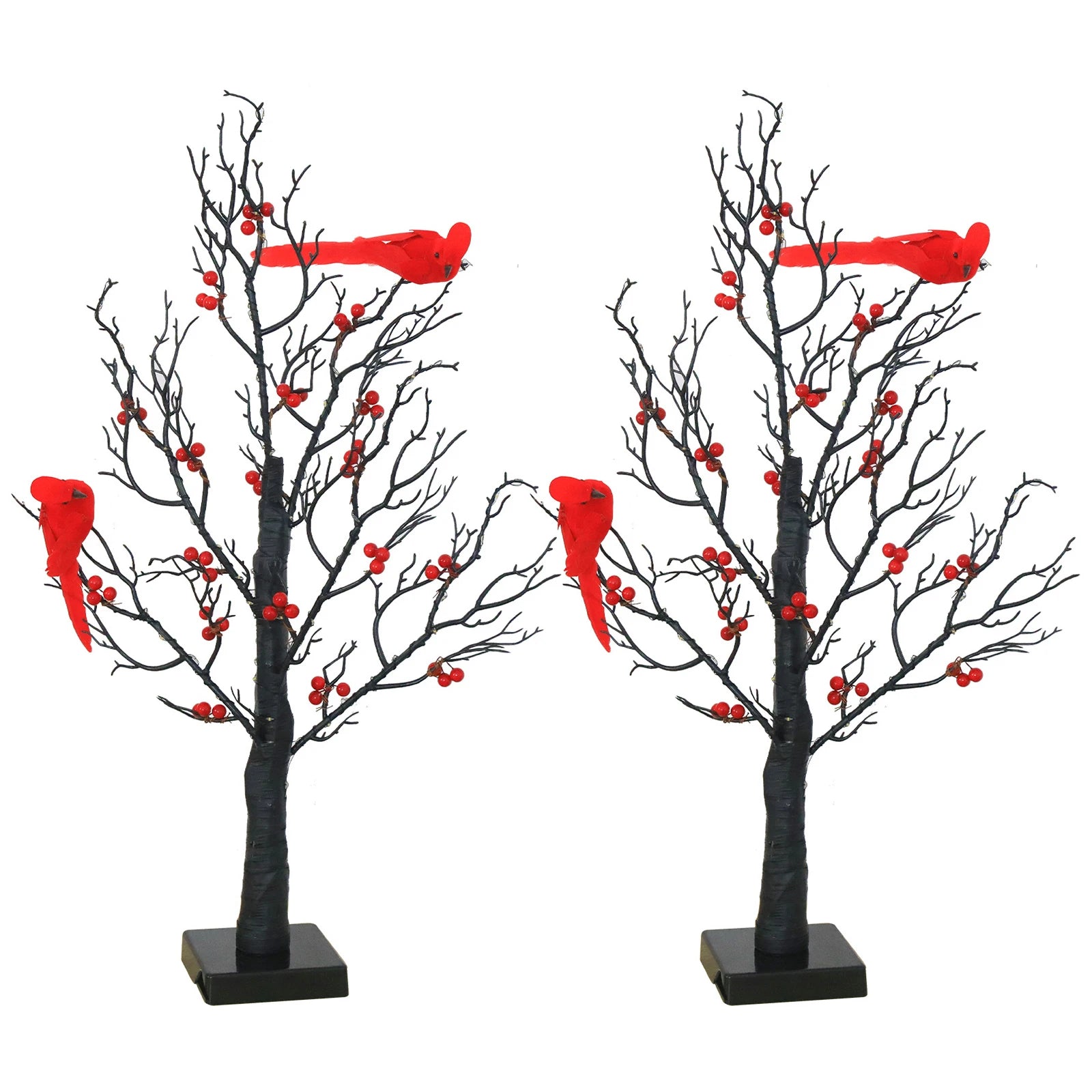 Vintage Glowing Tree with Cardinals