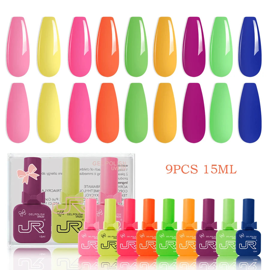 JR 9PCS Gel Nail Polish Set