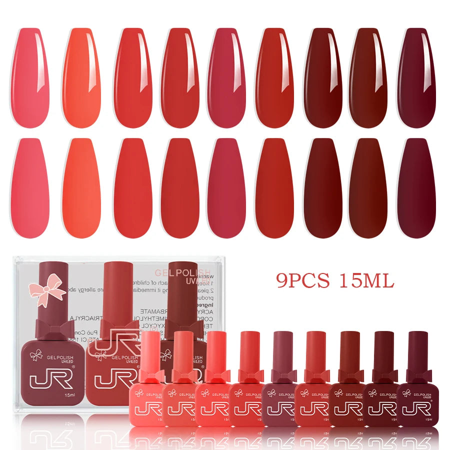 JR 9PCS Gel Nail Polish Set