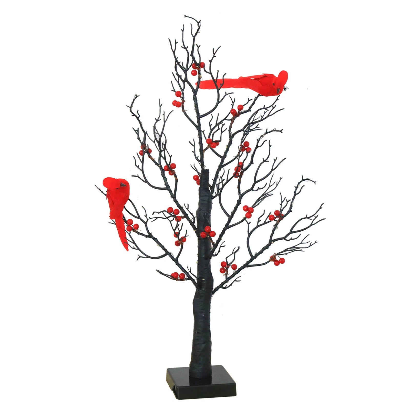 Vintage Glowing Tree with Cardinals