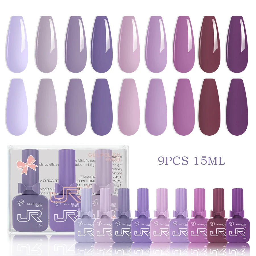 JR 9PCS Gel Nail Polish Set