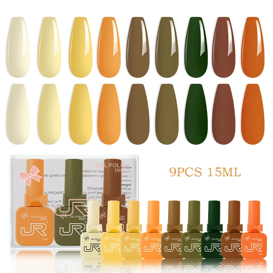 JR 9PCS Gel Nail Polish Set