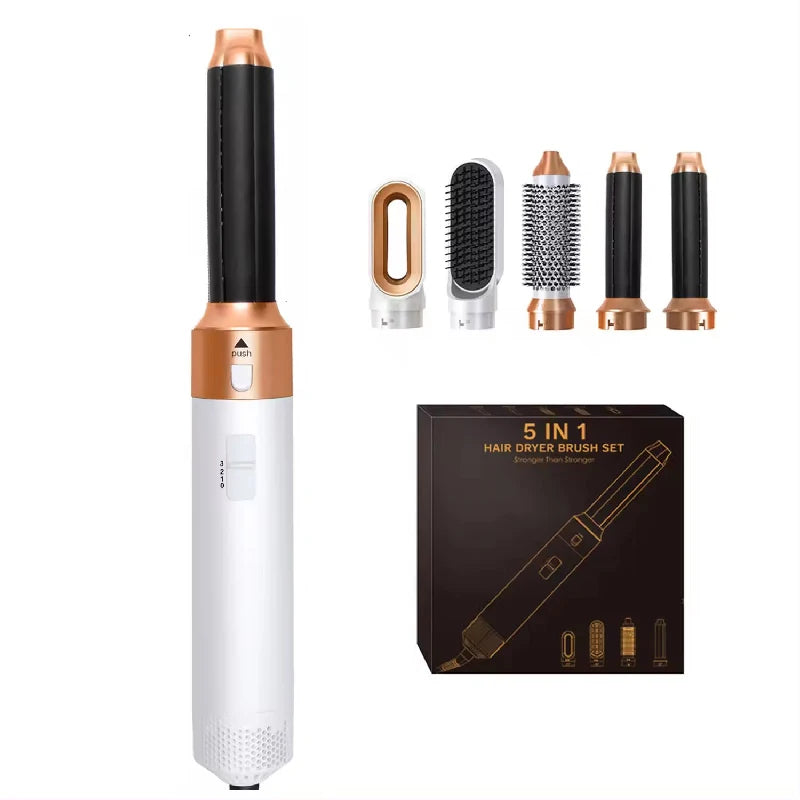 All in 1 Hair Styling Set – Hair Dryer, Straightener, Curling Iron & Hot Air Brush Combo