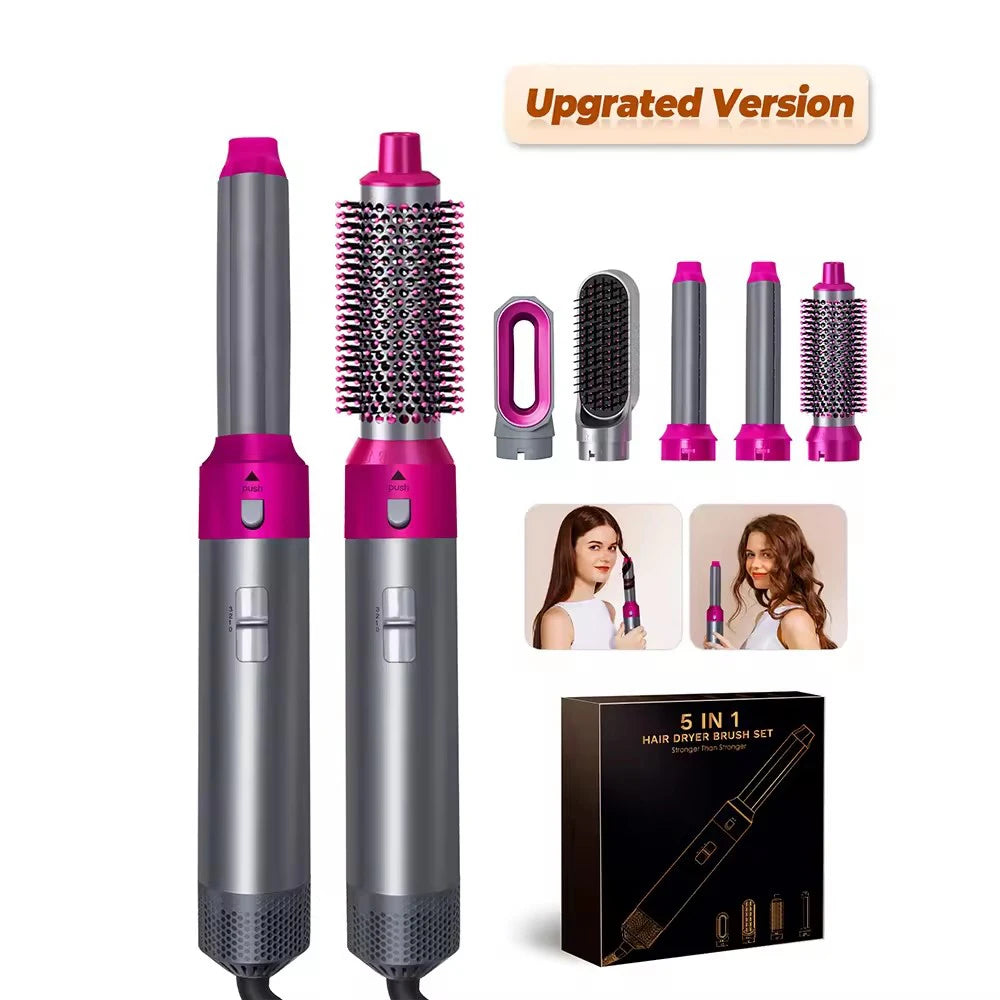 All in 1 Hair Styling Set – Hair Dryer, Straightener, Curling Iron & Hot Air Brush Combo