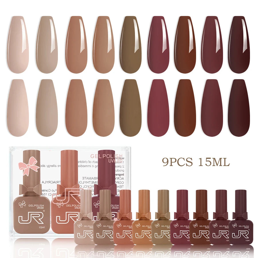 JR 9PCS Gel Nail Polish Set